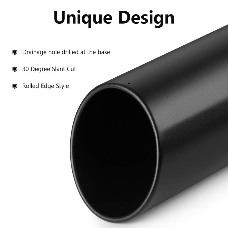 A-KARCK Exhaust Tip 4" Inlet to 7" Outlet, A-KARCK 4" Inlet 18" Long Exhaust Tailpipe Tip Black Coating Stainless Steel Bolt On Design - Image 3